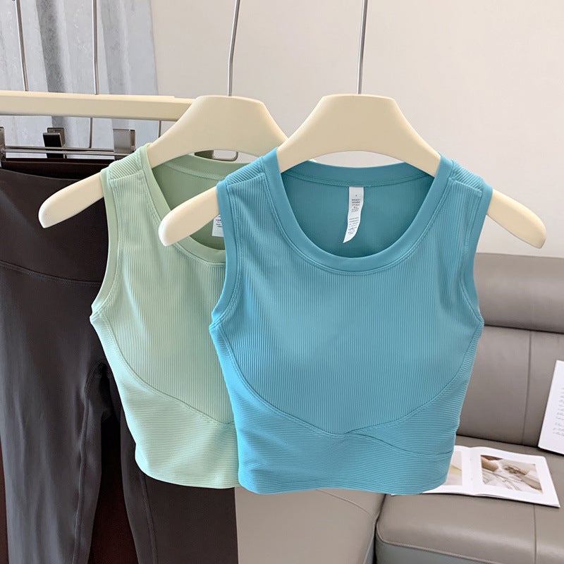 Great To Wear, Fixed Breast Pad Yoga Vest, All-In-One Tight-Fitting Slimming Bra, I-Shaped Beautiful Back Sports Bra - Image 4